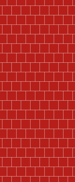 Red Large Square's Tile Acrylic Shower Wall Panel 2440mm x 1220mm ( 3mm Thick) - CladdTech
