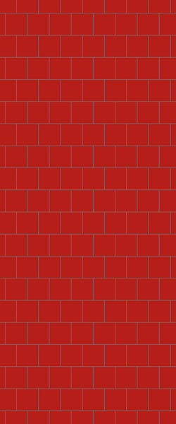Red Large Square's Tile Acrylic Shower Wall Panel 2440mm x 1220mm ( 3mm Thick) - CladdTech