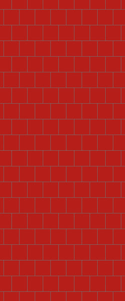 Red Large Square's Tile Acrylic Shower Wall Panel 2440mm x 1220mm ( 3mm Thick) - CladdTech