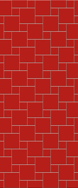 Red Pin Wheel Tile Acrylic Shower Wall Panel 2440mm x 1220mm ( 3mm Thick) - CladdTech