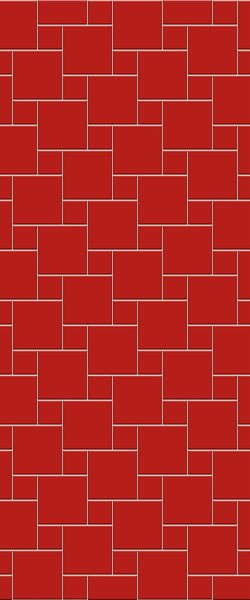 Red Pin Wheel Tile Acrylic Shower Wall Panel 2440mm x 1220mm ( 3mm Thick) - CladdTech