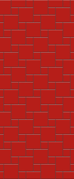 Red Pin Wheel Tile Acrylic Shower Wall Panel 2440mm x 1220mm ( 3mm Thick) - CladdTech