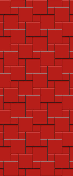 Red Pin Wheel Tile Acrylic Shower Wall Panel 2440mm x 1220mm ( 3mm Thick) - CladdTech