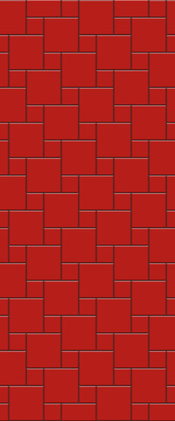 Red Pin Wheel Tile Acrylic Shower Wall Panel 2440mm x 1220mm ( 3mm Thick) - CladdTech