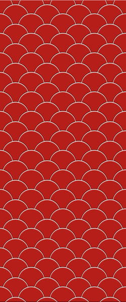 Red Fishscales Tile Acrylic Shower Panel 2440mm x 1220mm (3mm Thick) - CladdTech