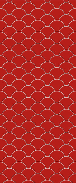 Red Fishscales Tile Acrylic Shower Panel 2440mm x 1220mm (3mm Thick) - CladdTech
