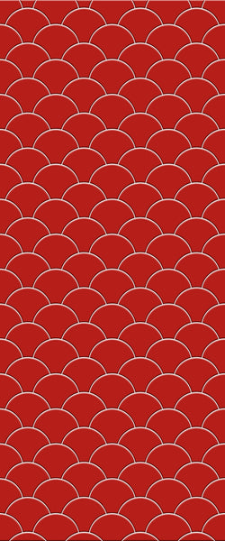 Red Fishscales Tile Acrylic Shower Panel 2440mm x 1220mm (3mm Thick) - CladdTech