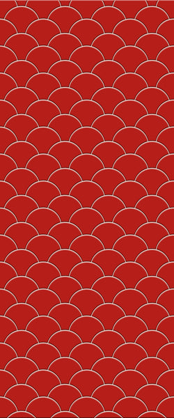 Red Fishscales Tile Acrylic Shower Panel 2440mm x 1220mm (3mm Thick) - CladdTech