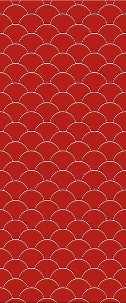 Red Fishscales Tile Acrylic Shower Panel 2440mm x 1220mm (3mm Thick) - CladdTech