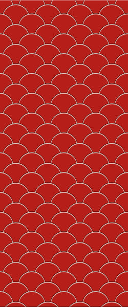 Red Fishscales Tile Acrylic Shower Panel 2440mm x 1220mm (3mm Thick) - CladdTech