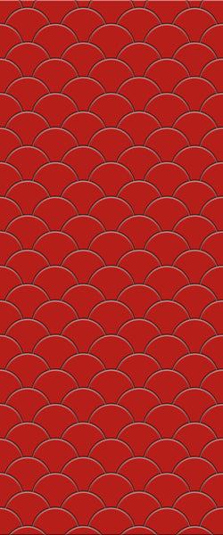 Red Fishscales Tile Acrylic Shower Panel 2440mm x 1220mm (3mm Thick) - CladdTech