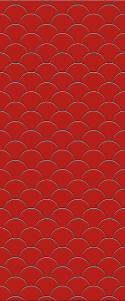 Red Fishscales Tile Acrylic Shower Panel 2440mm x 1220mm (3mm Thick) - CladdTech