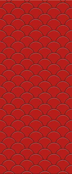 Red Fishscales Tile Acrylic Shower Panel 2440mm x 1220mm (3mm Thick) - CladdTech