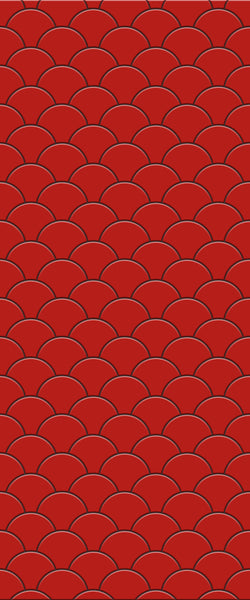 Red Fishscales Tile Acrylic Shower Panel 2440mm x 1220mm (3mm Thick) - CladdTech
