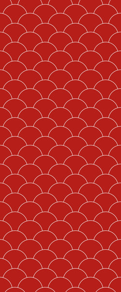Red Fishscales Tile Acrylic Shower Panel 2440mm x 1220mm (3mm Thick) - CladdTech