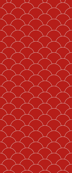 Red Fishscales Tile Acrylic Shower Panel 2440mm x 1220mm (3mm Thick) - CladdTech