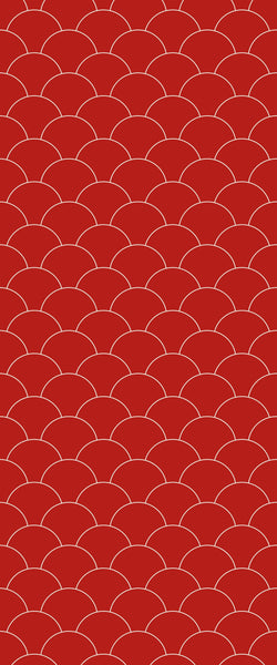 Red Fishscales Tile Acrylic Shower Panel 2440mm x 1220mm (3mm Thick) - CladdTech