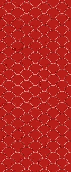 Red Fishscales Tile Acrylic Shower Panel 2440mm x 1220mm (3mm Thick) - CladdTech