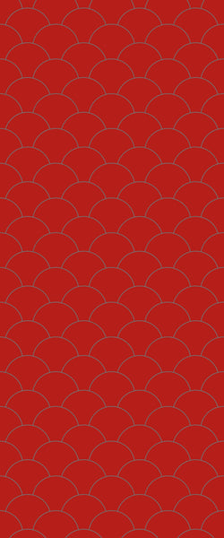 Red Fishscales Tile Acrylic Shower Panel 2440mm x 1220mm (3mm Thick) - CladdTech