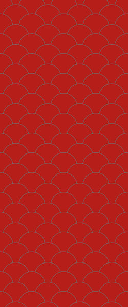 Red Fishscales Tile Acrylic Shower Panel 2440mm x 1220mm (3mm Thick) - CladdTech