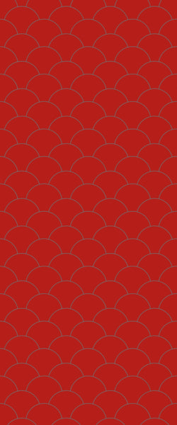 Red Fishscales Tile Acrylic Shower Panel 2440mm x 1220mm (3mm Thick) - CladdTech