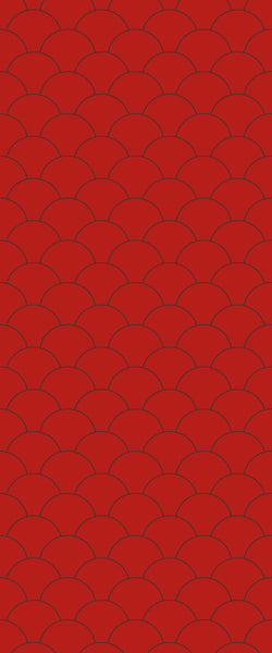 Red Fishscales Tile Acrylic Shower Panel 2440mm x 1220mm (3mm Thick) - CladdTech