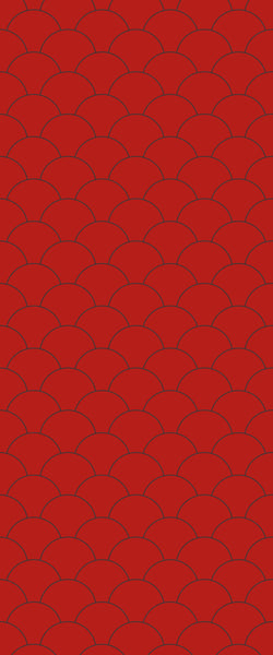 Red Fishscales Tile Acrylic Shower Panel 2440mm x 1220mm (3mm Thick) - CladdTech