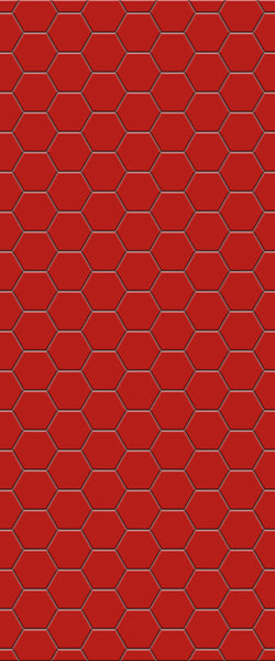 Red Hexagon Tile Acrylic Wall Panel 2440mm x 1220mm (3mm Thick) - CladdTech