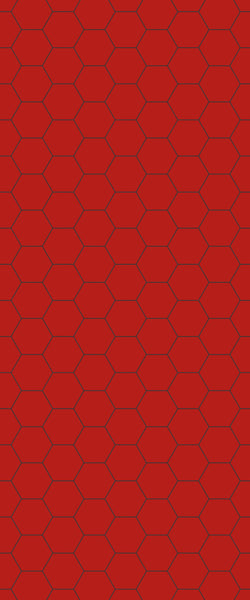 Red Hexagon Tile Acrylic Wall Panel 2440mm x 1220mm (3mm Thick) - CladdTech