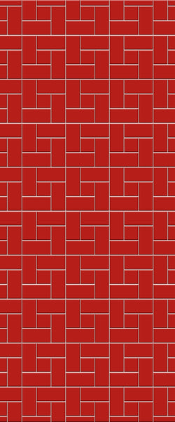 Red Windmill Tile Acrylic Shower Panel 2440mm x 1220mm ( 3mm Thick) - CladdTech