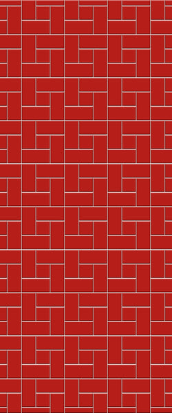 Red Windmill Tile Acrylic Shower Panel 2440mm x 1220mm ( 3mm Thick) - CladdTech