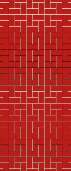 Red Windmill Tile Acrylic Shower Panel 2440mm x 1220mm ( 3mm Thick) - CladdTech