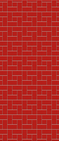 Red Windmill Tile Acrylic Shower Panel 2440mm x 1220mm ( 3mm Thick) - CladdTech