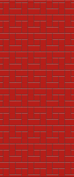 Red Windmill Tile Acrylic Shower Panel 2440mm x 1220mm ( 3mm Thick) - CladdTech