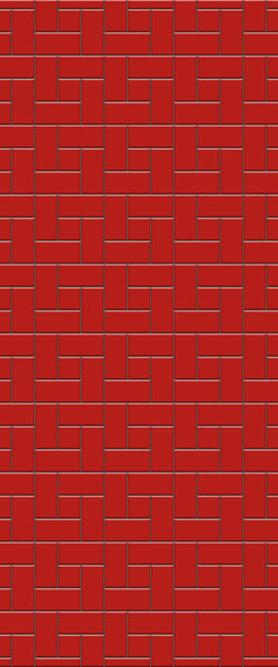 Red Windmill Tile Acrylic Shower Panel 2440mm x 1220mm ( 3mm Thick) - CladdTech