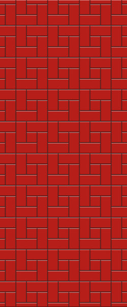 Red Windmill Tile Acrylic Shower Panel 2440mm x 1220mm ( 3mm Thick) - CladdTech