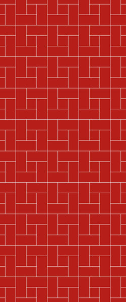 Red Windmill Tile Acrylic Shower Panel 2440mm x 1220mm ( 3mm Thick) - CladdTech