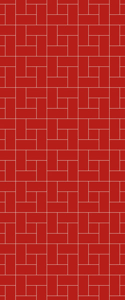 Red Windmill Tile Acrylic Shower Panel 2440mm x 1220mm ( 3mm Thick) - CladdTech