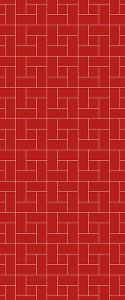 Red Windmill Tile Acrylic Shower Panel 2440mm x 1220mm ( 3mm Thick) - CladdTech