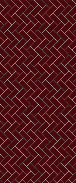 Red Diagonal Herringbone Tile Acrylic Shower Panel 2440mm x 1220mm ( 3mm Thick) - CladdTech