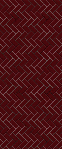 Red Diagonal Herringbone Tile Acrylic Shower Panel 2440mm x 1220mm ( 3mm Thick) - CladdTech