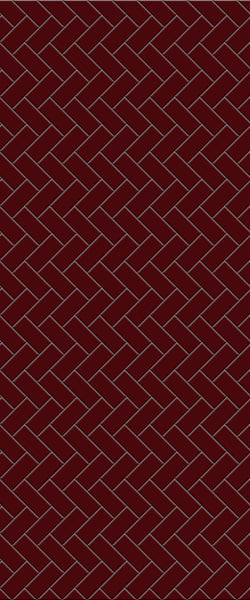 Red Diagonal Herringbone Tile Acrylic Shower Panel 2440mm x 1220mm ( 3mm Thick) - CladdTech