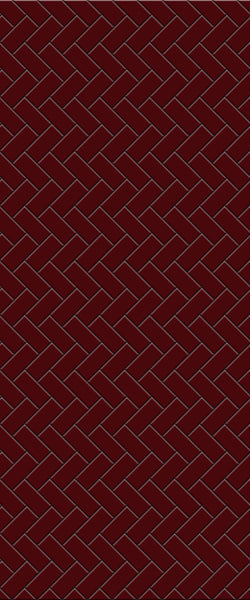 Red Diagonal Herringbone Tile Acrylic Shower Panel 2440mm x 1220mm ( 3mm Thick) - CladdTech