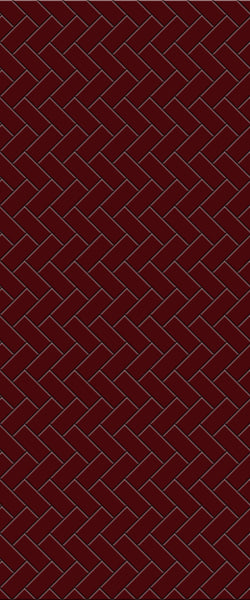 Red Diagonal Herringbone Tile Acrylic Shower Panel 2440mm x 1220mm ( 3mm Thick) - CladdTech