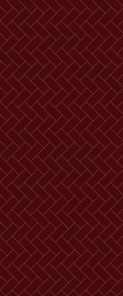 Red Diagonal Herringbone Tile Acrylic Shower Panel 2440mm x 1220mm ( 3mm Thick) - CladdTech