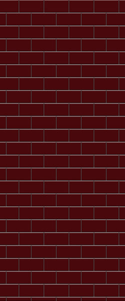 Red Subway Tile Acrylic Shower Panel 2440mm x 1220mm ( 3mm Thick) - CladdTech