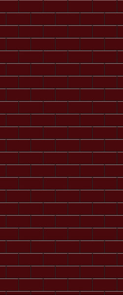 Red Subway Tile Acrylic Shower Panel 2440mm x 1220mm ( 3mm Thick) - CladdTech