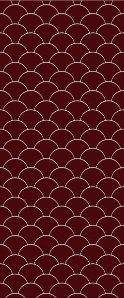 Red Fishscales Tile Acrylic Shower Panel 2440mm x 1220mm (3mm Thick) - CladdTech