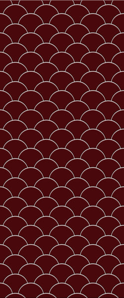 Red Fishscales Tile Acrylic Shower Panel 2440mm x 1220mm (3mm Thick) - CladdTech