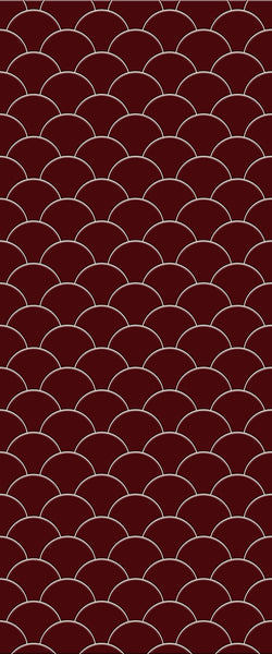 Red Fishscales Tile Acrylic Shower Panel 2440mm x 1220mm (3mm Thick) - CladdTech